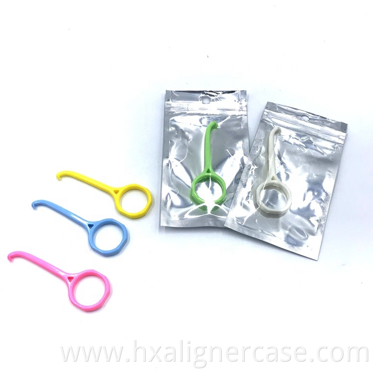 Individual Package Colorful Orthodontic Invisible Remover Braces Plastic Aligner Removal Tool Hook